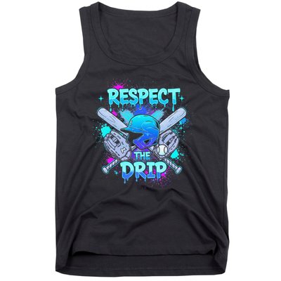 Respect The Drip Baseball Ice Cream Drip Tank Top