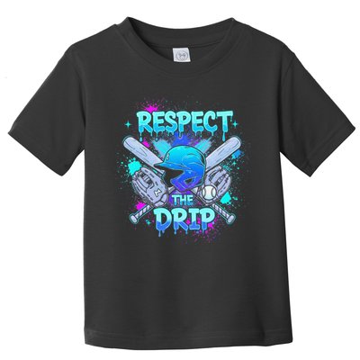 Respect The Drip Baseball Ice Cream Drip Toddler T-Shirt