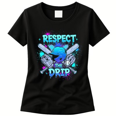 Respect The Drip Baseball Ice Cream Drip Womens T-Shirt