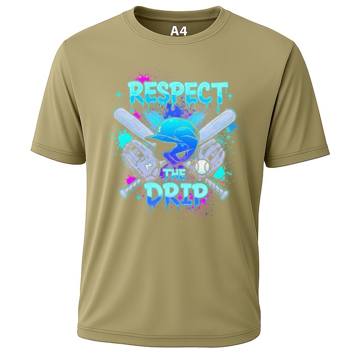 Respect The Drip Baseball Ice Cream Drip Cooling Performance Crew T-Shirt