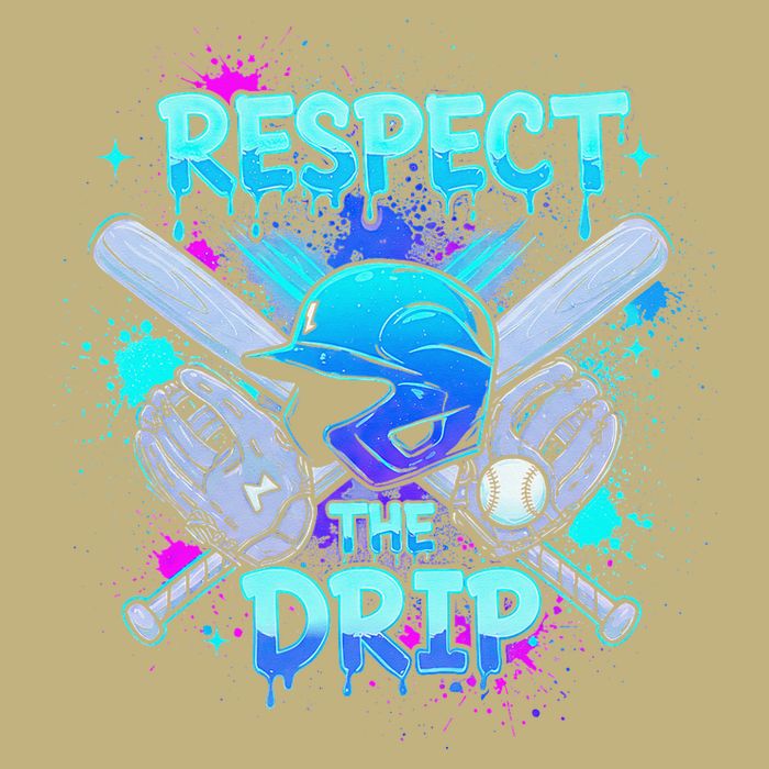 Respect The Drip Baseball Ice Cream Drip Cooling Performance Crew T-Shirt