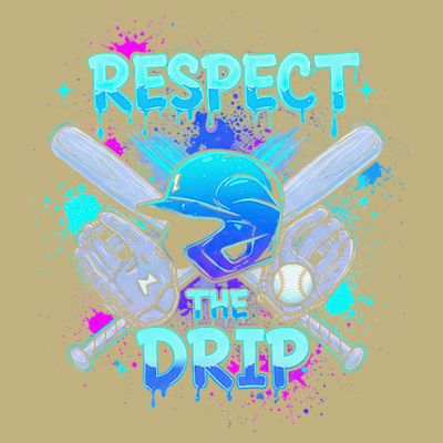 Respect The Drip Baseball Ice Cream Drip T-Shirt