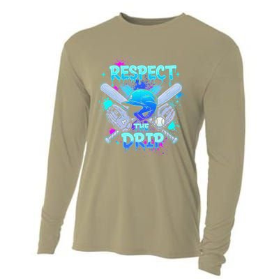 Respect The Drip Baseball Ice Cream Drip Cooling Performance Long Sleeve Crew