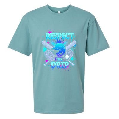 Respect The Drip Baseball Ice Cream Drip Sueded Cloud Jersey T-Shirt