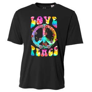 Retro Tie Dye Hippie Costume with Peace Sign and Love Cooling Performance Crew T-Shirt