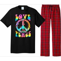 Retro Tie Dye Hippie Costume with Peace Sign and Love Pajama Set