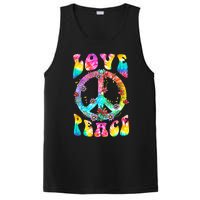 Retro Tie Dye Hippie Costume with Peace Sign and Love PosiCharge Competitor Tank