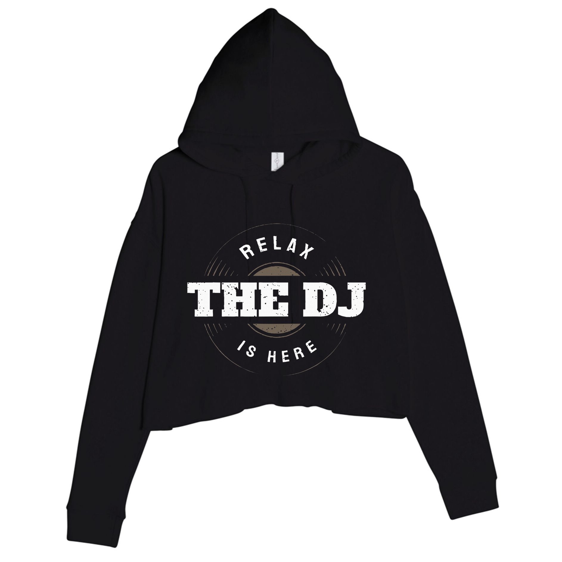 Relax The Dj Is Here Dj Music Crop Fleece Hoodie