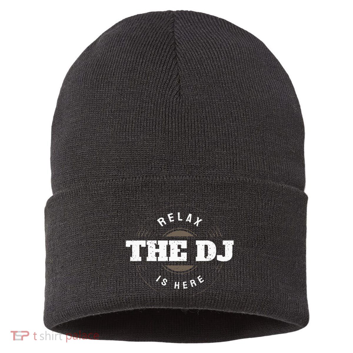 Relax The Dj Is Here Dj Music Sustainable Knit Beanie