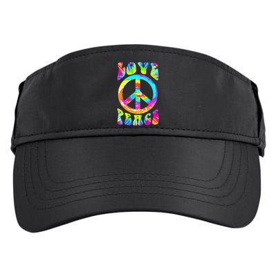 Retro Tie Dye Hippie Costume with Peace Sign and Love Adult Drive Performance Visor