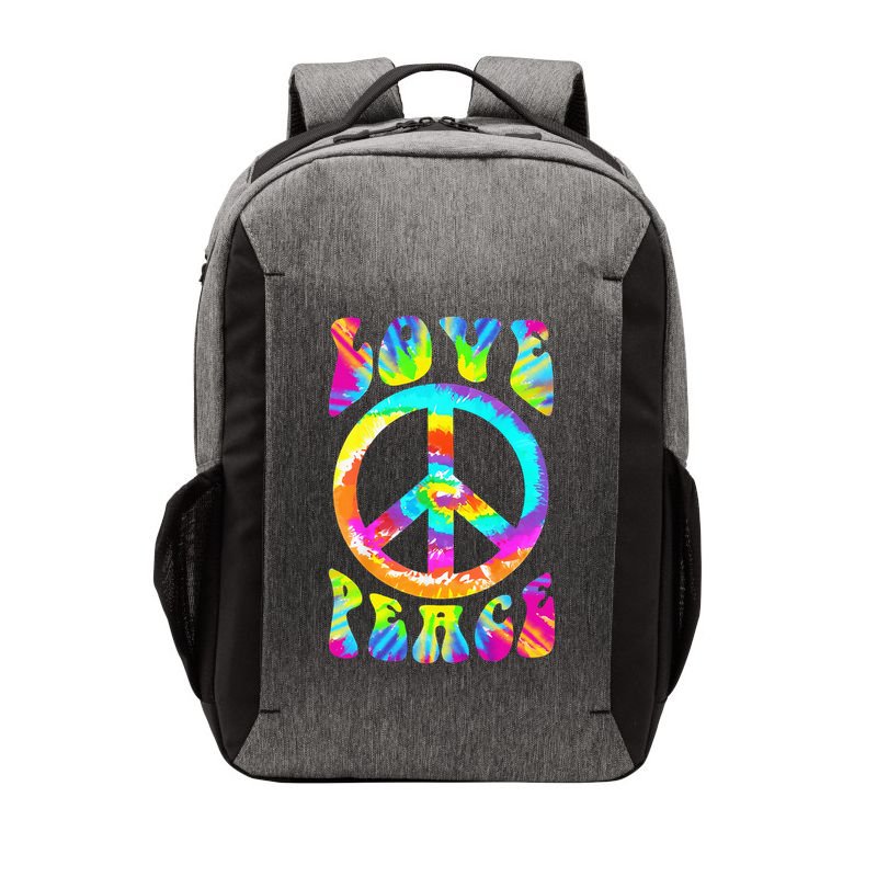 Retro Tie Dye Hippie Costume with Peace Sign and Love Vector Backpack