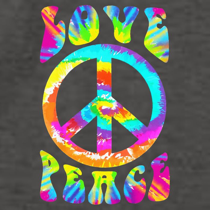 Retro Tie Dye Hippie Costume with Peace Sign and Love Vector Backpack