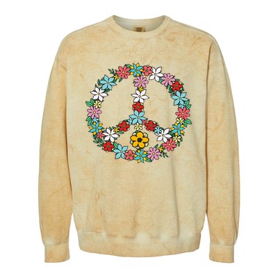 Retro Tie Dye Peace Sign 60s 70s Hippie Style Colorblast Crewneck Sweatshirt