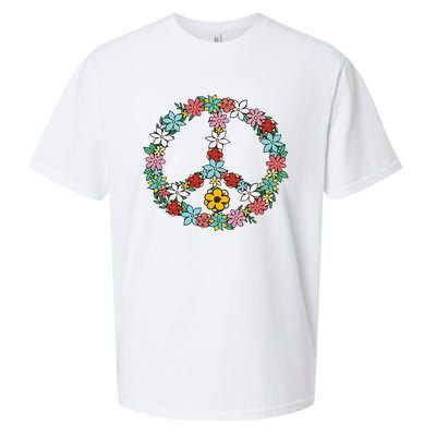 Retro Tie Dye Peace Sign 60s 70s Hippie Style Sueded Cloud Jersey T-Shirt