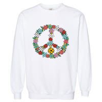 Retro Tie Dye Peace Sign 60s 70s Hippie Style Garment-Dyed Sweatshirt