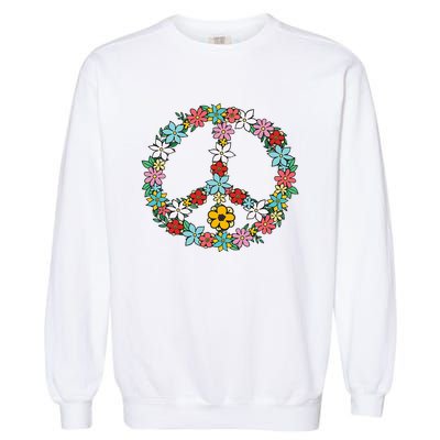 Retro Tie Dye Peace Sign 60s 70s Hippie Style Garment-Dyed Sweatshirt