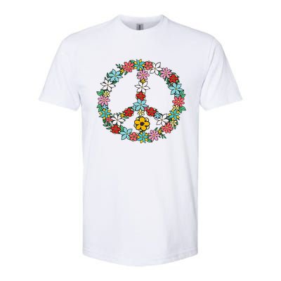 Retro Tie Dye Peace Sign 60s 70s Hippie Style Softstyle CVC T-Shirt