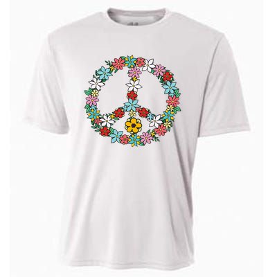 Retro Tie Dye Peace Sign 60s 70s Hippie Style Cooling Performance Crew T-Shirt