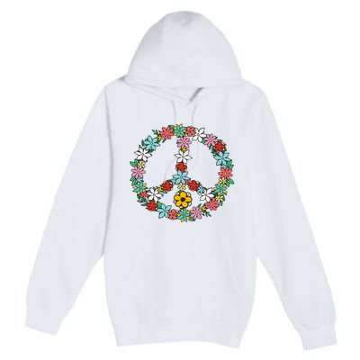 Retro Tie Dye Peace Sign 60s 70s Hippie Style Premium Pullover Hoodie