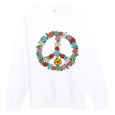 Retro Tie Dye Peace Sign 60s 70s Hippie Style Premium Crewneck Sweatshirt