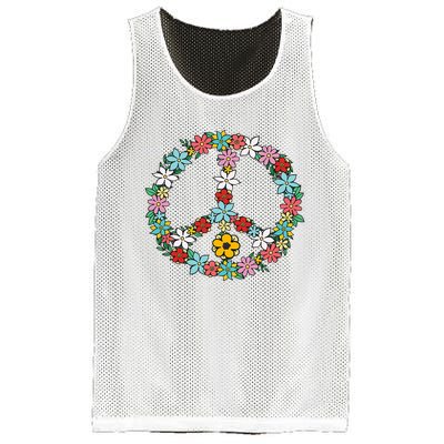 Retro Tie Dye Peace Sign 60s 70s Hippie Style Mesh Reversible Basketball Jersey Tank