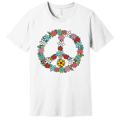 Retro Tie Dye Peace Sign 60s 70s Hippie Style Premium T-Shirt