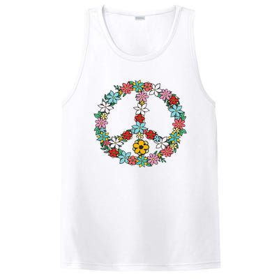 Retro Tie Dye Peace Sign 60s 70s Hippie Style PosiCharge Competitor Tank