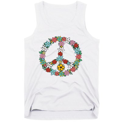 Retro Tie Dye Peace Sign 60s 70s Hippie Style Tank Top