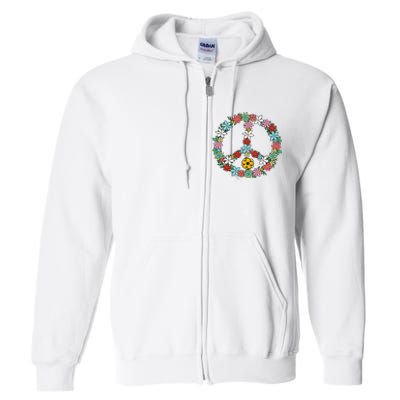 Retro Tie Dye Peace Sign 60s 70s Hippie Style Full Zip Hoodie