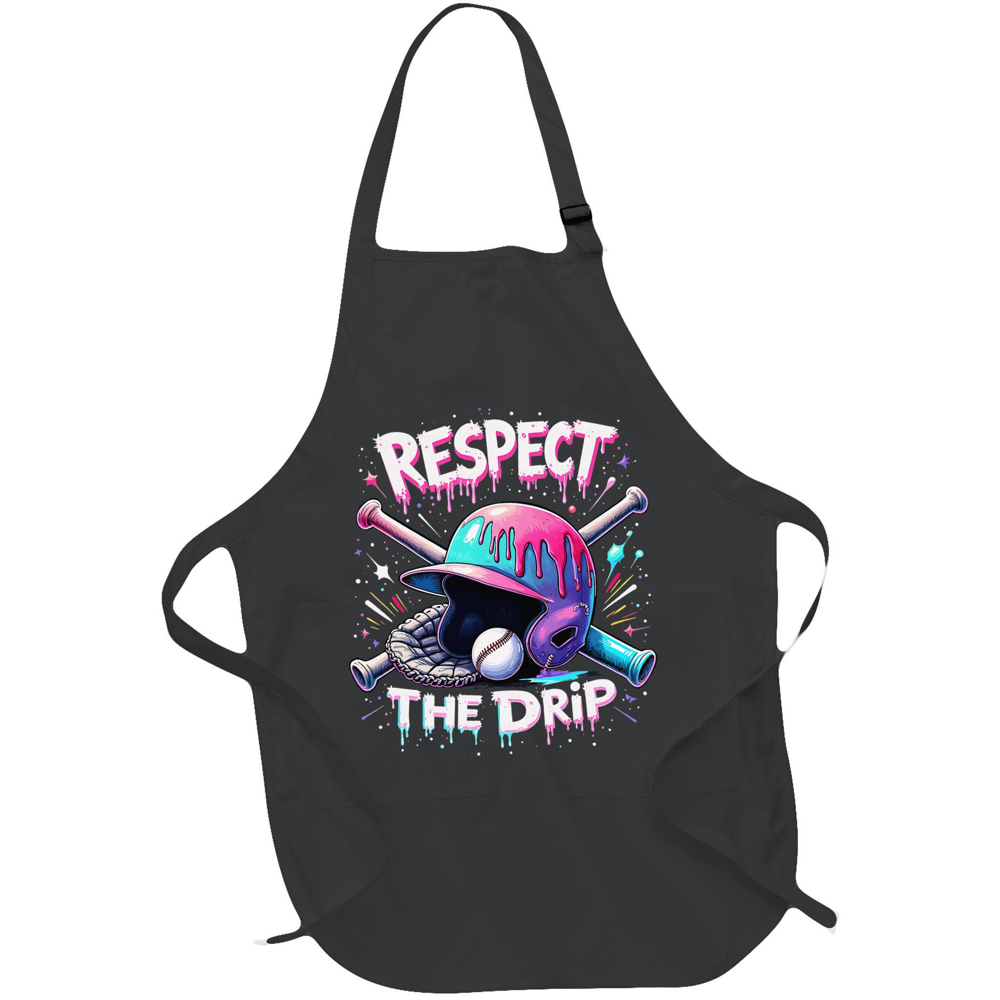 Respect The Drip Baseball Ice Cream Drip Vibes Squad Apron