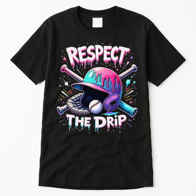 Respect The Drip Baseball Ice Cream Drip Vibes Squad Tall T-Shirt