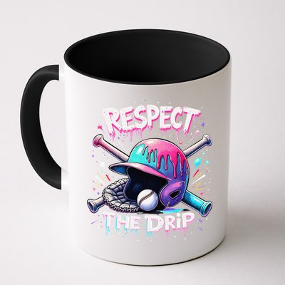 Respect The Drip Baseball Ice Cream Drip Vibes Squad Mug