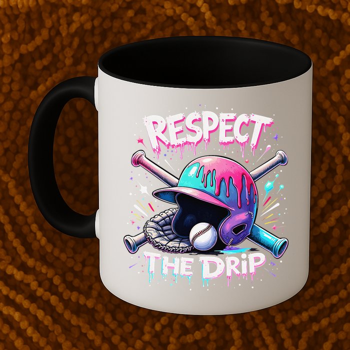 Respect The Drip Baseball Ice Cream Drip Vibes Squad Mug