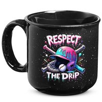 Respect The Drip Baseball Ice Cream Drip Vibes Squad 15oz Campfire Ceramic Mug