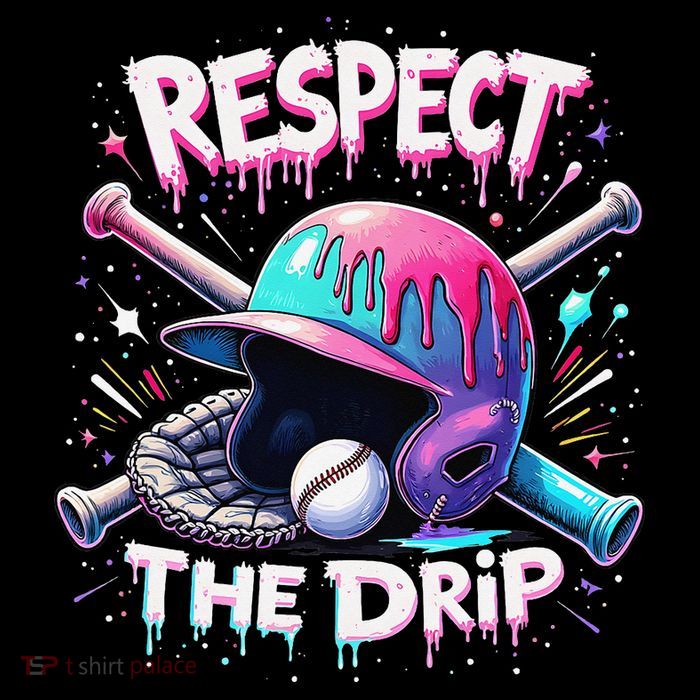 Respect The Drip Baseball Ice Cream Drip Vibes Squad Flatbill Hat