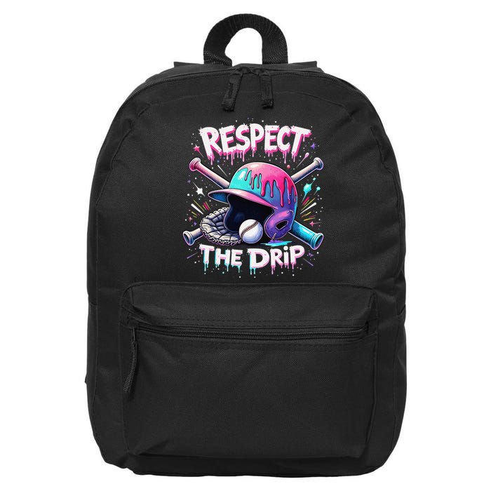 Respect The Drip Baseball Ice Cream Drip Vibes Squad 16 in Basic Backpack
