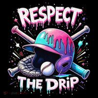 Respect The Drip Baseball Ice Cream Drip Vibes Squad Premium T-Shirt