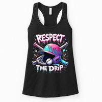 Respect The Drip Baseball Ice Cream Drip Vibes Squad Womens Tank Top