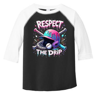 Respect The Drip Baseball Ice Cream Drip Vibes Squad Toddler Fine Jersey T-Shirt
