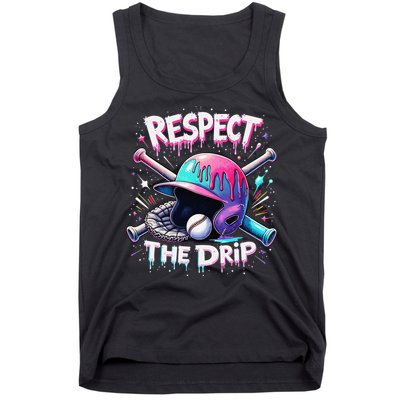 Respect The Drip Baseball Ice Cream Drip Vibes Squad Tank Top
