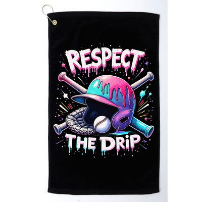 Respect The Drip Baseball Ice Cream Drip Vibes Squad Golf Towel