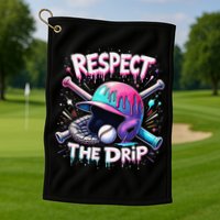 Respect The Drip Baseball Ice Cream Drip Vibes Squad Golf Towel