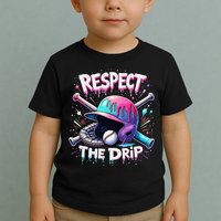 Respect The Drip Baseball Ice Cream Drip Vibes Squad Toddler T-Shirt