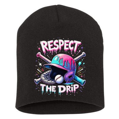 Respect The Drip Baseball Ice Cream Drip Vibes Squad Short Acrylic Beanie