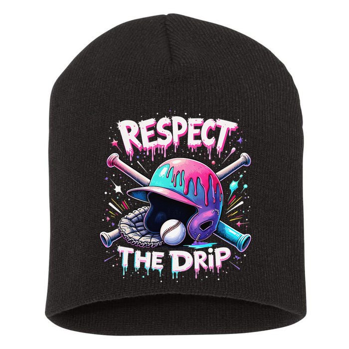 Respect The Drip Baseball Ice Cream Drip Vibes Squad Short Acrylic Beanie