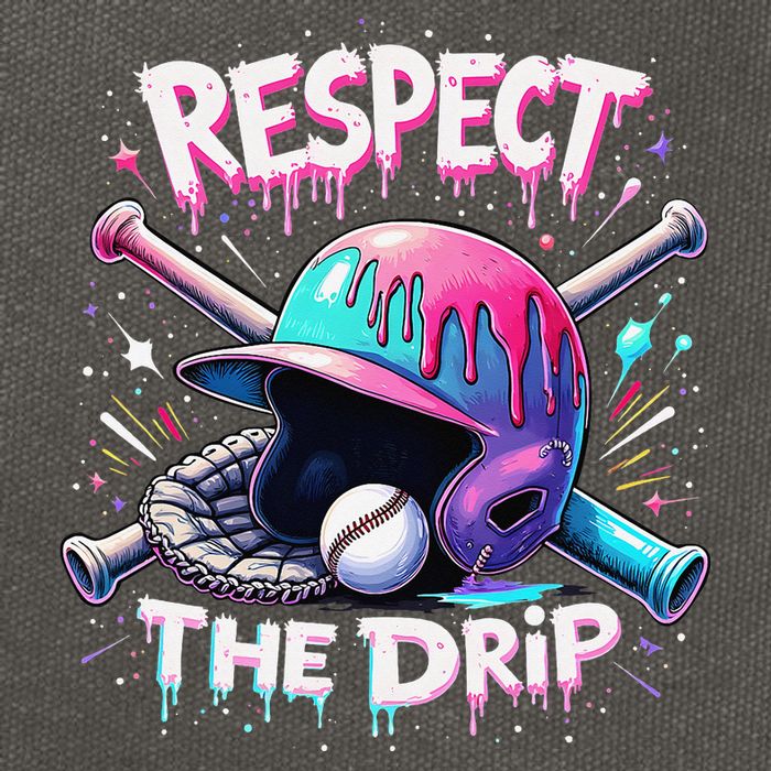 Respect The Drip Baseball Ice Cream Drip Vibes Squad Cotton Canvas Backpack