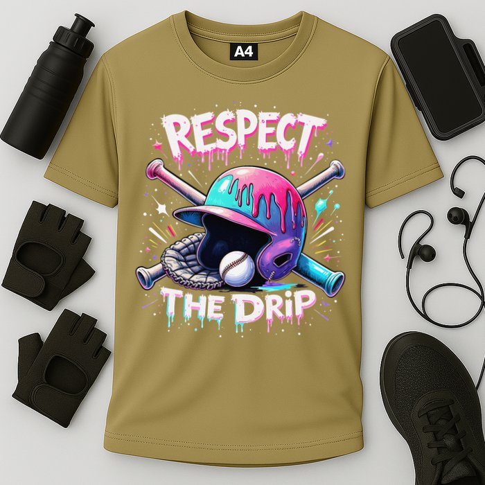 Respect The Drip Baseball Ice Cream Drip Vibes Squad Performance Shirt