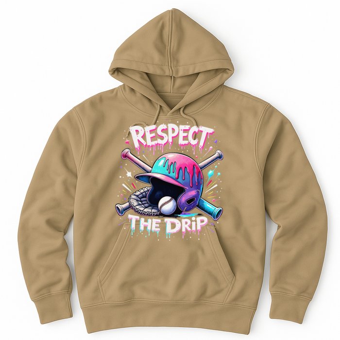 Respect The Drip Baseball Ice Cream Drip Vibes Squad Hoodie