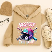 Respect The Drip Baseball Ice Cream Drip Vibes Squad Hoodie