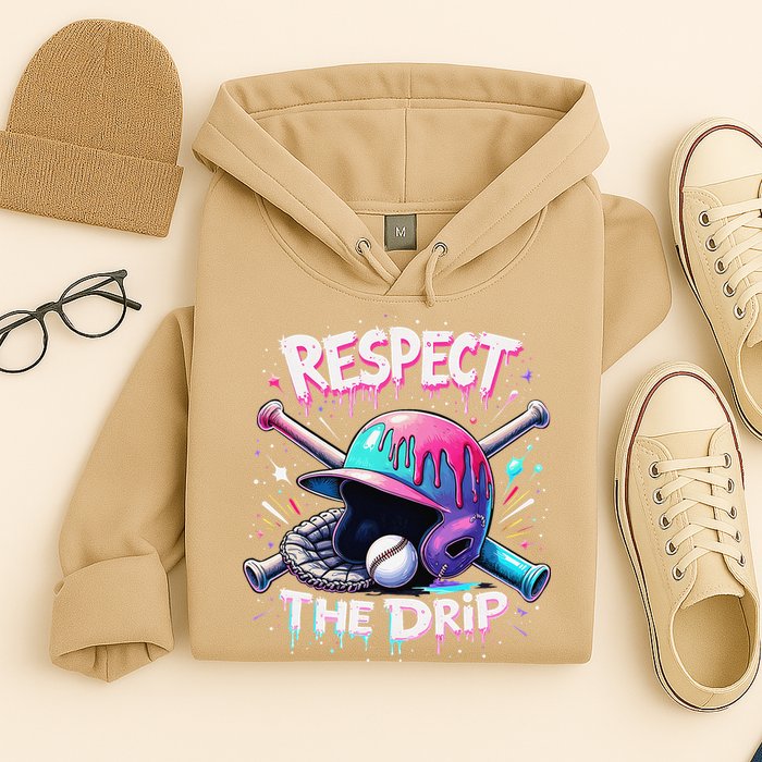 Respect The Drip Baseball Ice Cream Drip Vibes Squad Hoodie